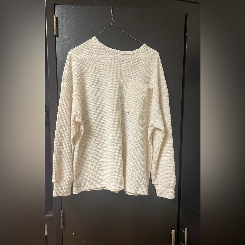 cute white sweater size large
